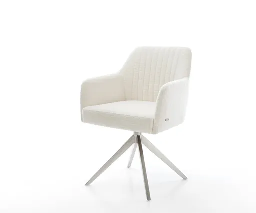 Jídelní židle Greg-Flex bouclé měkký béžová křížová podnož