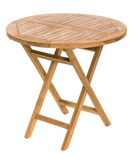 DEOKORK Zahradní skládací stůl IVORY ⌀ 80 cm (teak)