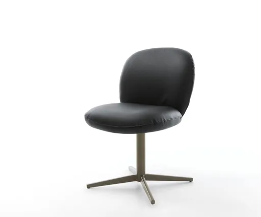 Jídelní židle Nube-Flex pravá kůže černá podnož titanová