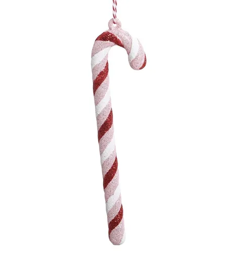 Růžová vánoční ozdoba cukrová hůl Candy Cane - 4*1*17 cm Chic Antique