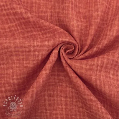 Dvojitá gázovina/mušelín Vintage red