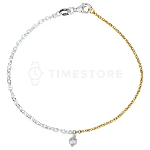 Dvoubarevný stříbrný náramek s perletí TS-BR-0047