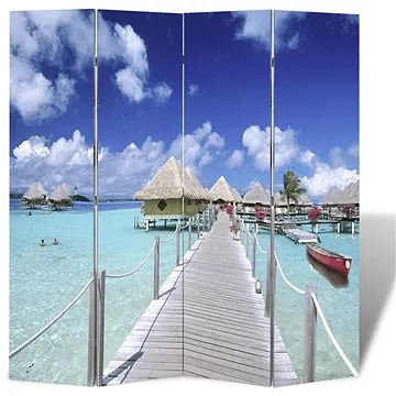 Skládací paraván 160 x 170 cm pláž (240476)