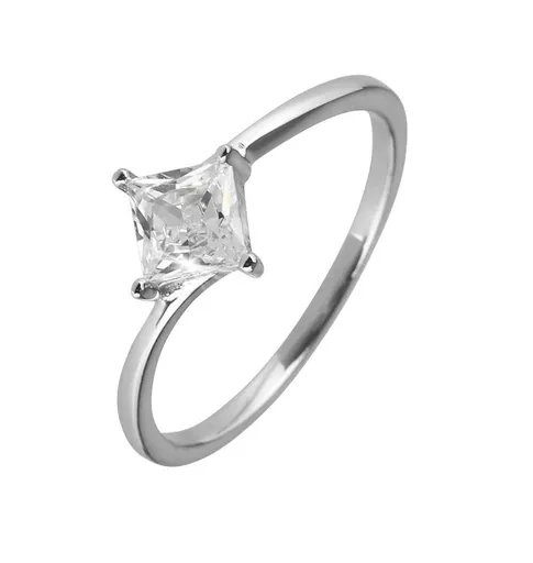 Evolution Group - Pavona Stříbrný prsten se zirkonem Čtverec 15006.1 crystal 51 mm