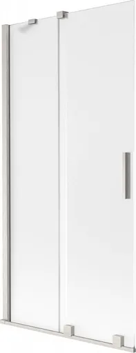 MEXEN/S Velar dvoukřídlá posuvná vanová zástěna 95 x 150, dekor, nikl kartáčovaný 896-095-000-31-97