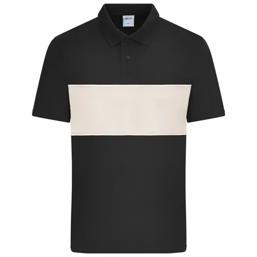 James & Nicholson (Daiber) Polokošile s kontrastním pruhem 8050 - Černá / pískovcová | 3XL