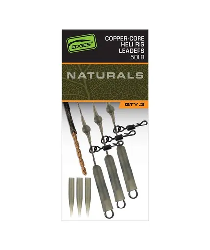 Fox Montáž Edges Naturals Copper-Core Heli Rig Leaders 3ks,Fox Montáž Edges Naturals Copper-Core Heli Rig Leaders 3ks