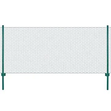 Drátěný plot se sloupky ocel 25 × 0,75 m zelený (144614)