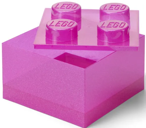 LEGO úložný box 4 s víkem - třpitivá růžová