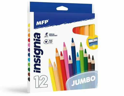 Pastelky MFP 12 ks JUMBO triangular s ořezávátkem
