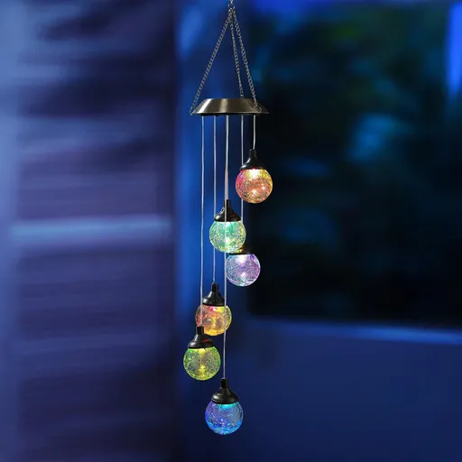 Haushalt international Solární větrohra s šesti LED skleněnými koulemi