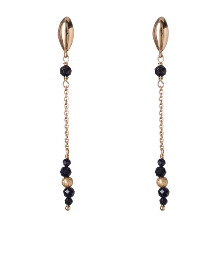 Alisia Pozlacené řetízkové náušnice se syntetickým pískovcem AL5249.01.000