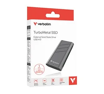 SSD Externí Verbatim TurboMetal SSD, 32021, 1000GB, Nero Backup, Stříbrná, obsahuje USB C, M.2, USB C