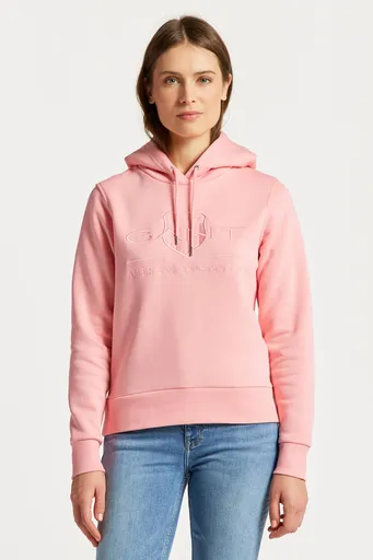 MIKINA GANT REG TONAL SHIELD HOODIE GERANIUM PINK