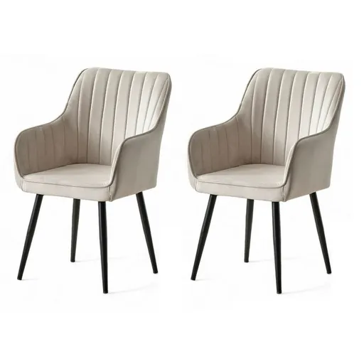 Sada jídelních židlí Nova Cream and Black, 2 ks