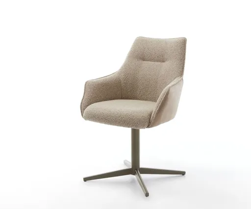 Jídelní židle Alja-Flex s područkami mix materiálů béžová