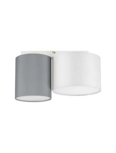 NOVA LUCE stropní svítidlo BRYSON bílá kovovová základna bílé a šedé stínítko E27 2x12W 230V IP20 bez žárovky 9555804
