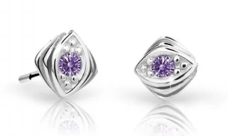 Cutie Jewellery Dětské náušnice z bílého zlata C1897-30-X-2 fialová