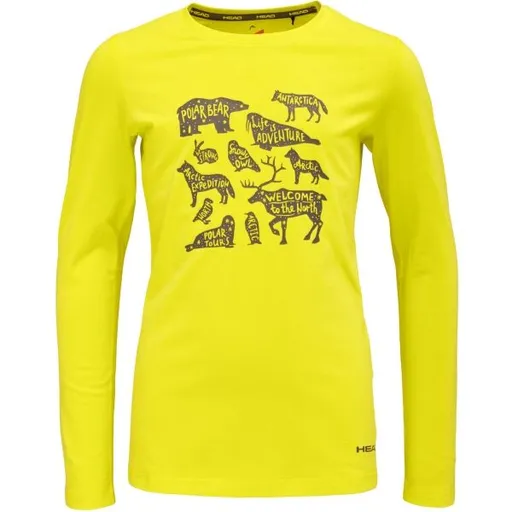 Head SILVANA Dětské triko s dlouhým rukávem, žlutá, velikost 140-146