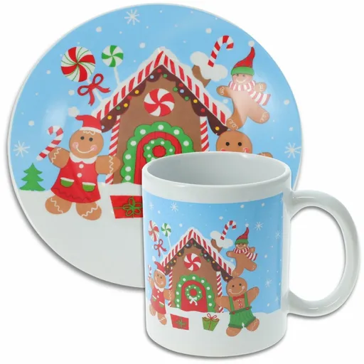 Dětská sada hrnku a talíře Perníčky