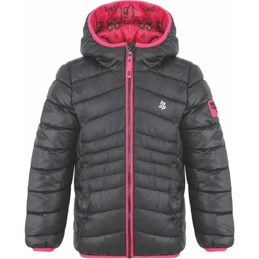 LOAP INTERMO Dětská zimní bunda, tmavě šedá, velikost 112-116