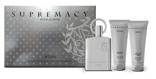Afnan Supremacy Silver - EDP 100 ml + sprchový gel 100 ml + balzám po holení 100 ml