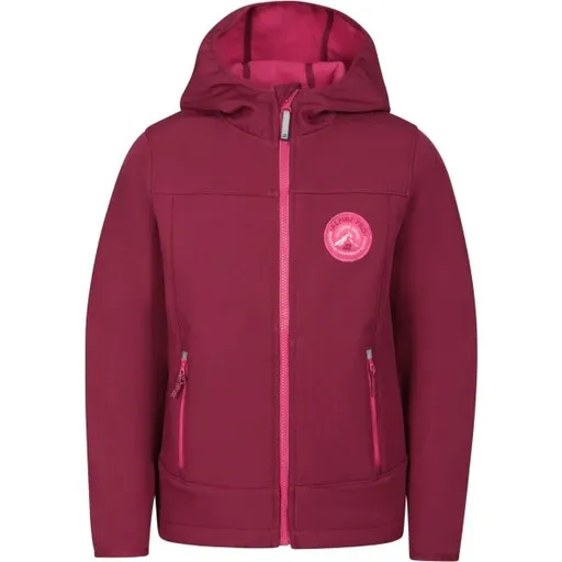 ALPINE PRO OMANO Dětská softshellová bunda, fialová, velikost 140-146