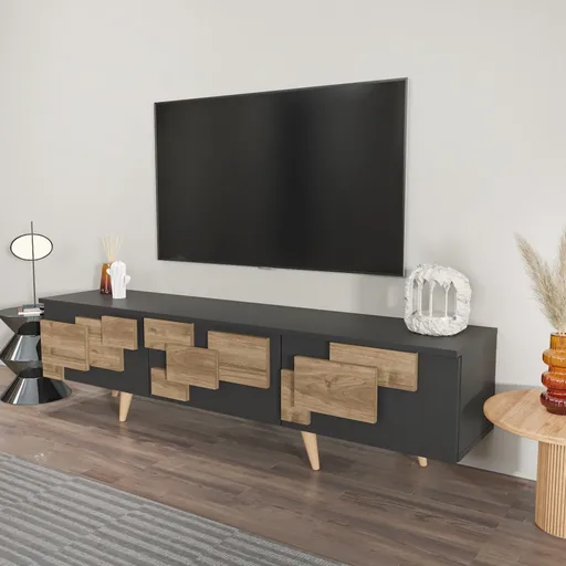 TV stolek 3 D - Anthracite, Walnut