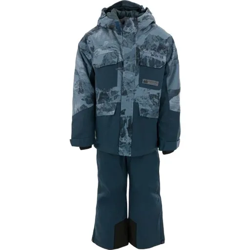 ALPINE PRO SCEDO Dětský lyžařský set, tmavě modrá, velikost 140-146