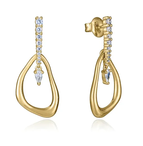 Viceroy Slušivé pozlacené náušnice s čirými zirkony 13228E000-30