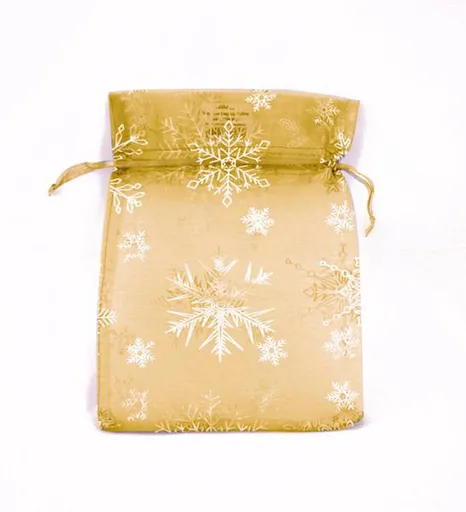 Dárkový sáček Organza zlaté vločky