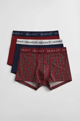 SPODNÍ PRÁDLO GANT PAISLEY PRINT TRUNK 3-PACK GB PLUMPED RED