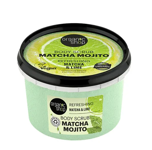Organic Shop Osvěžující tělový peeling Matcha Mojito Matcha a limetka (Refreshing Body Scrub) 250 ml