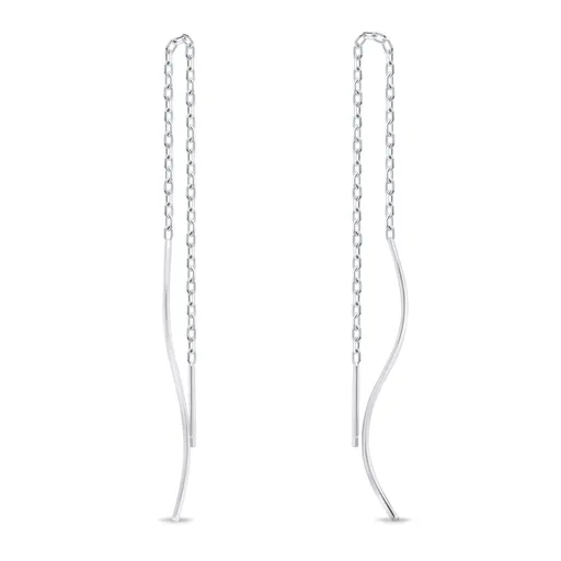 Brilio Silver Stylové dlouhé řetízkové náušnice EA697W