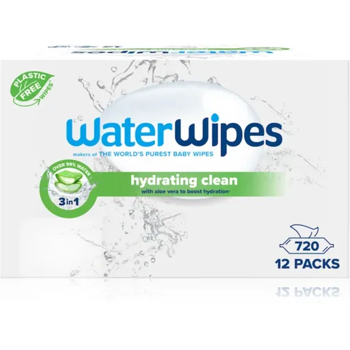 WaterWipes Hydrating Clean osvěžující vlhčené ubrousky 12x60 ks
