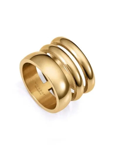 Viceroy Trojitý pozlacený prsten pro ženy Air 75373A01 59 mm