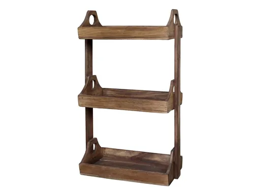 Hnědá antik dřevěná 3-patrová polička Grimaud Unit - 46*25*77 cm Chic Antique