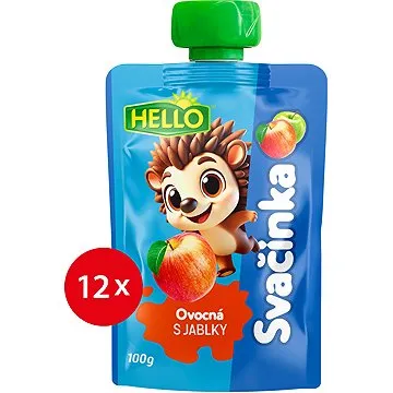 HELLO ovocná kapsička s jablky 12× 100 g (8590014639119)