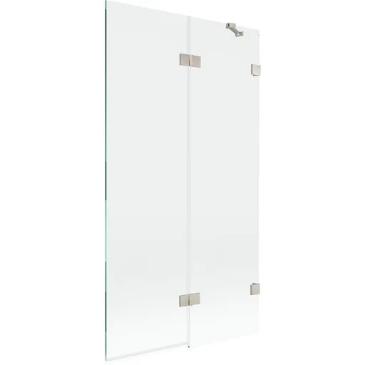 MEXEN/S Lunar vanová zástěna 2-křídlová pravá 100 x 150, transparent, nikl kartáčovaný 897-100-100-97-00-P