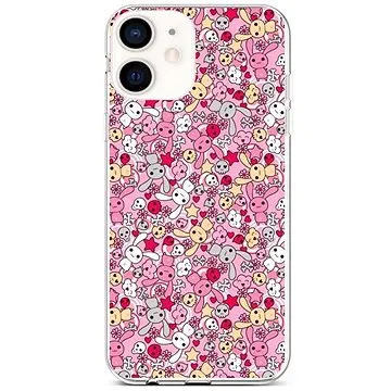 TopQ iPhone 12 mini silikon Pink Bunnies 53446 (Sun-53446)
