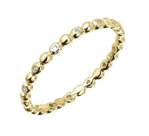 Evolution Group - Pavona Minimalistický pozlacený prsten se zirkony 15005.1 crystal 53 mm