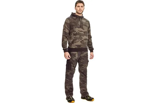 CRAMBE mikina s kapucí šedá kamufláž S