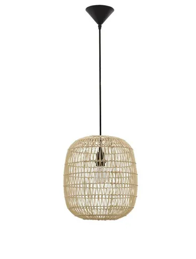 NOVA LUCE závěsné svítidlo MELODY přírodní ratan černý kabel E27 1x12W 230V IP20 bez žárovky 9858719