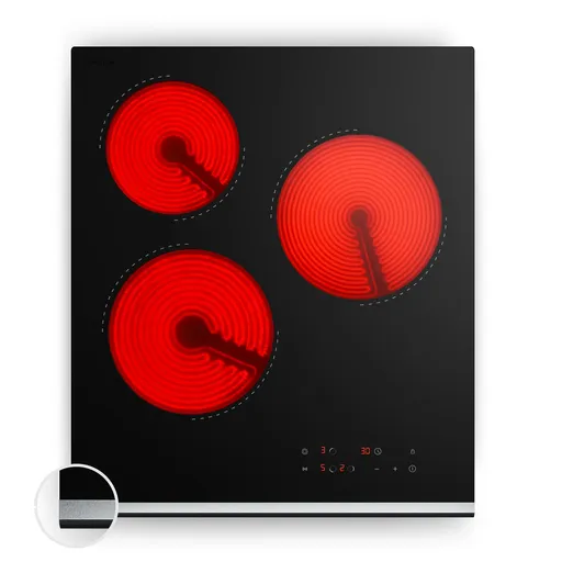 Klarstein Verosteel sklokeramická deska | 3 zóny | Minimalistická, Výkonná | 5000 W | 45 cm