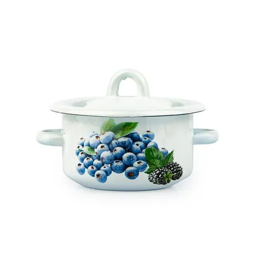 TORO Smaltovaný kastrol s poklicí 0,4l borůvka