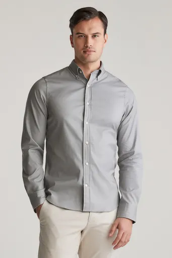 KOŠILE GANT SLIM PINPOINT OXFORD SHIRT STONE GREY