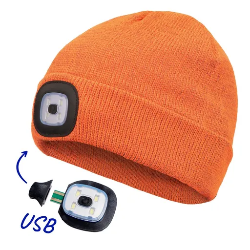 Cerva Čepice se světlem DEEL LED - Reflexní oranžová