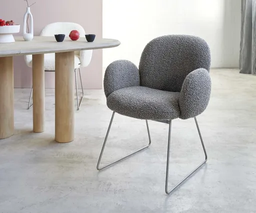 Jídelní židle Nube-Flex podnož nerezová ocel bouclé