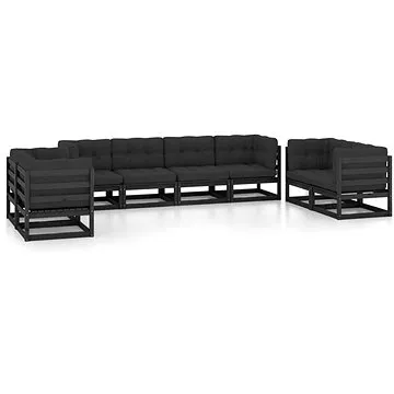 8dílná zahradní sedací souprava s poduškami masivní borovice, 3076513 (3076513)