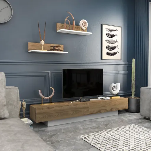 TV stěna / Sestava pod TV Lusi - White, Oud Oak